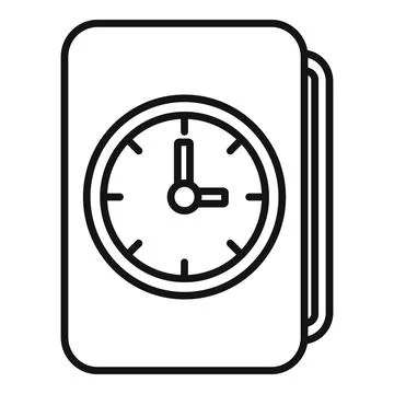 Duration of deadline folder work icon outline vector. Research shape Stock Illustration