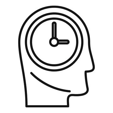 Duration human mind icon outline vector. Plan life timer Stockillustratie