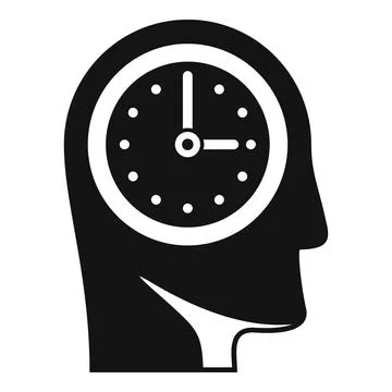 Duration human mind icon simple vector. Plan life timer Stock Illustration