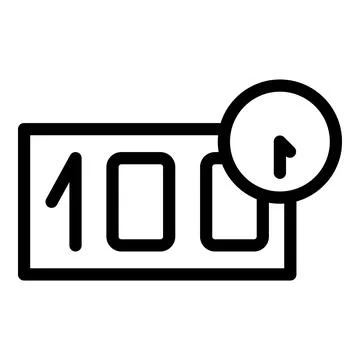 Duration icon outline vector. Clock time Stock Illustration