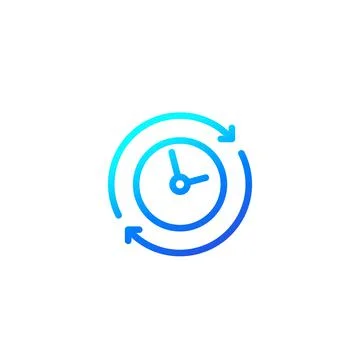 Duration line icon on white Stock Illustration