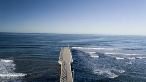 Durban beach pier pullback reveal Stock Footage 145343169