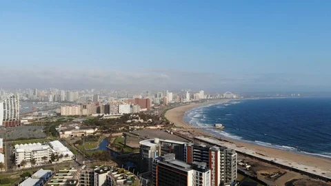 Durban Drone Beachfront from the Point Stock Footage 128587459