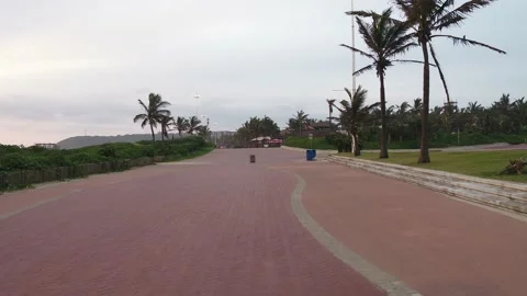Durban Empty Beachfront Promenade Stock Footage 136825305