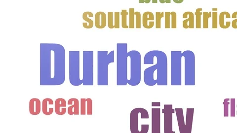 Durban Wordcloud Animated Isolated On White Stock Footage 107242087