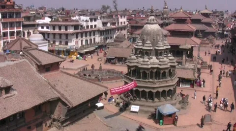 Durbar square Bhaktapur Kathmandu valley nepal Stock Footage