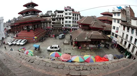 Durbar square in Kathmandu Stockbeeldmateriaal 56605739