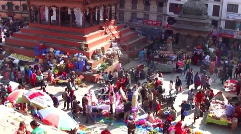 The Durbar Square in Kathmandu, Nepal Stock Footage 54200712
