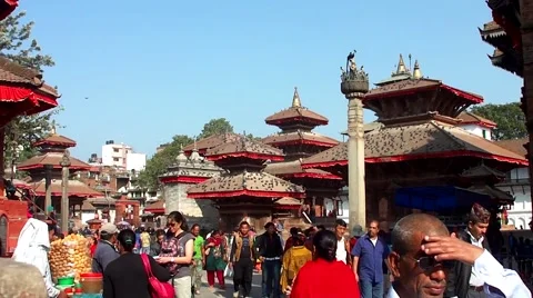 The Durbar Square in Kathmandu, Nepal Stock Footage 54209052