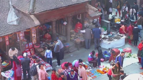 The Durbar Square in Kathmandu, Nepal Stock Footage 54227172