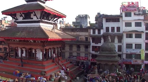 The Durbar Square in Kathmandu, Nepal Stock Footage 54229286