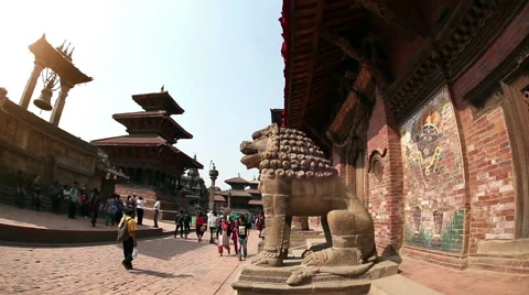 Durbar square in Patan Stock Footage 56765642