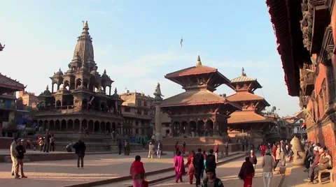 The Durbar Square in Patan, Nepal 스톡 동영상 55119253