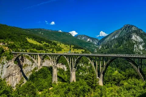 Durdevica Tara arc bridge Stock Photos