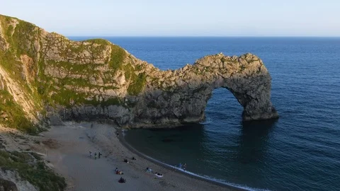 Durdle Door at Sunset Stock Footage 91562015