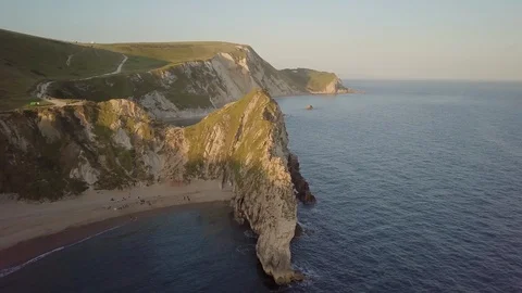 Durdle Door at Sunset Stock Footage 91774350