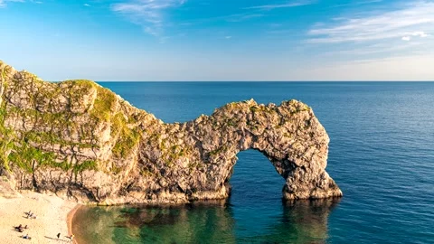 Durdle Door in Time Lapse, Jurassic Coast and Clifs, Wareham, Dorset, England Stock Footage 194350970