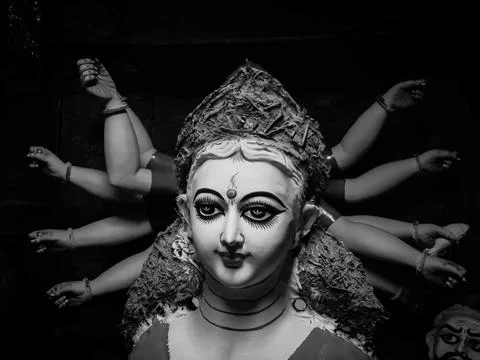 Durga Face, Durga puja Idol Making Bangladesh Stock Photos