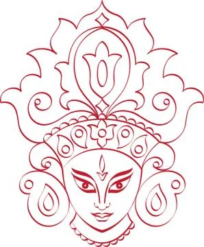 Durga goddess of power Stock Illustration