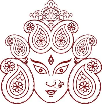 Durga goddess of power Stock Illustration