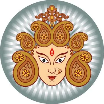 Durga goddess of power Stock Illustration