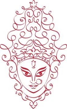 Durga goddess of power Stock Illustration