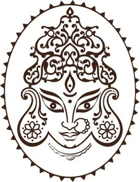 Durga goddess of power Stock Illustration