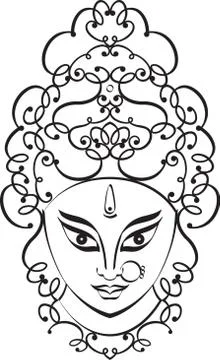 Durga goddess of power Stock Illustration