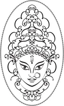 Durga goddess of power Stock Illustration