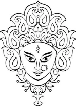 Durga goddess of power Stock Illustration