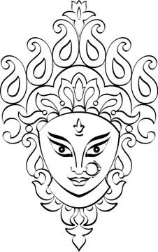 Durga goddess of power Stock Illustration