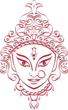 Durga goddess of power Stock Illustration