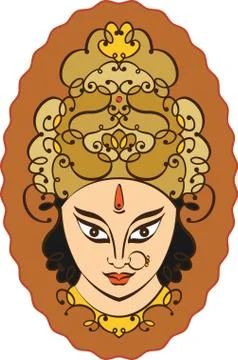 Durga goddess of power Stock Illustration