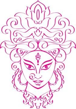 Durga goddess of power Stock Illustration