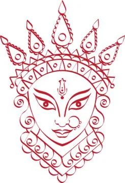 Durga goddess of power Stock Illustration