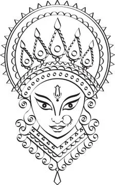 Durga goddess of power Stock Illustration
