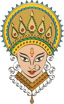 Durga goddess of power Stock Illustration