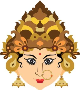Durga goddess of power Stock Illustration