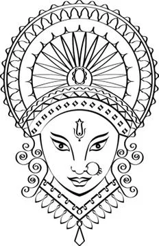 Durga Goddess of Power Stock Illustration