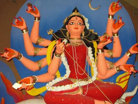 Durga idol of kolkata durga puja festival Stock Photos