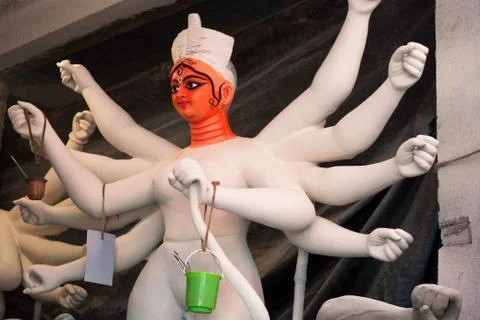 Durga idol at a workshop Stock Photos