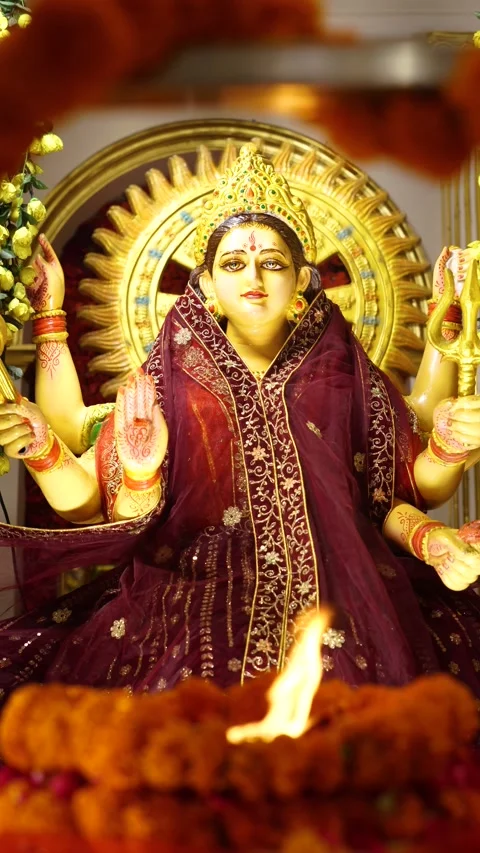 Durga Pooja Pandal Vertical Video Footage Stock Footage 317289683