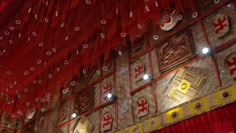 Durga Puja bamboo ceiling Stock-Footage 329377034