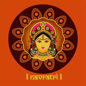 Durga Puja celebration poster. Graba dance and dandiya night abstract. Illustrazione stock