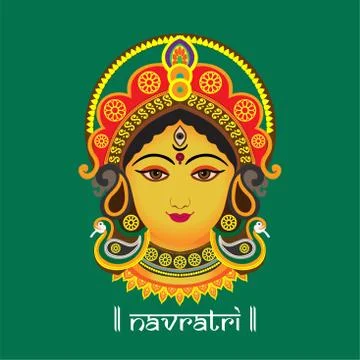 Durga Puja celebration poster. Graba dance and dandiya night abstract. Illustrazione stock