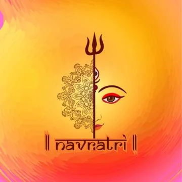 Durga Puja celebration poster. Graba dance and dandiya night abstract. Illustrazione stock