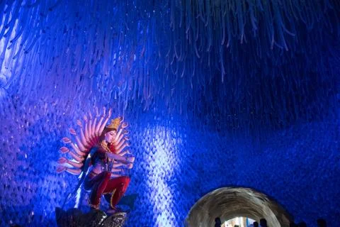 Durga puja (darktheme) at kumartuli park kolkata Stock Photos