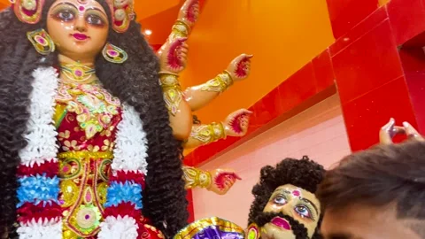 Durga Puja Idol Close-Up Stock Footage 331282047