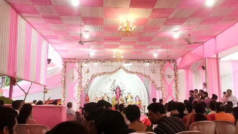 Durga Puja Pandal Stock Footage 219388505