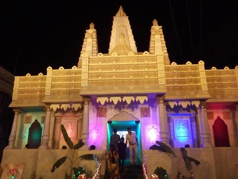 Durga puja pandel in India Stockfoto's